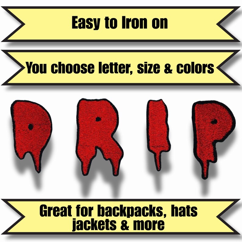 Halloween Letters - Horror Letters for Iron on Names - Custom Letter Patches image 2