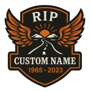 Custom In Memory Patch | Biker Memorial Patch | RIP Patches for Vest | Custom Biker Patches | Iron on Rest In Peace Patch