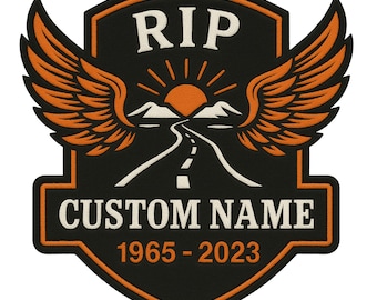 RIP Patch for Biker Memorial | Iron In Memory Applique for Motorcycle Jackets & Vests