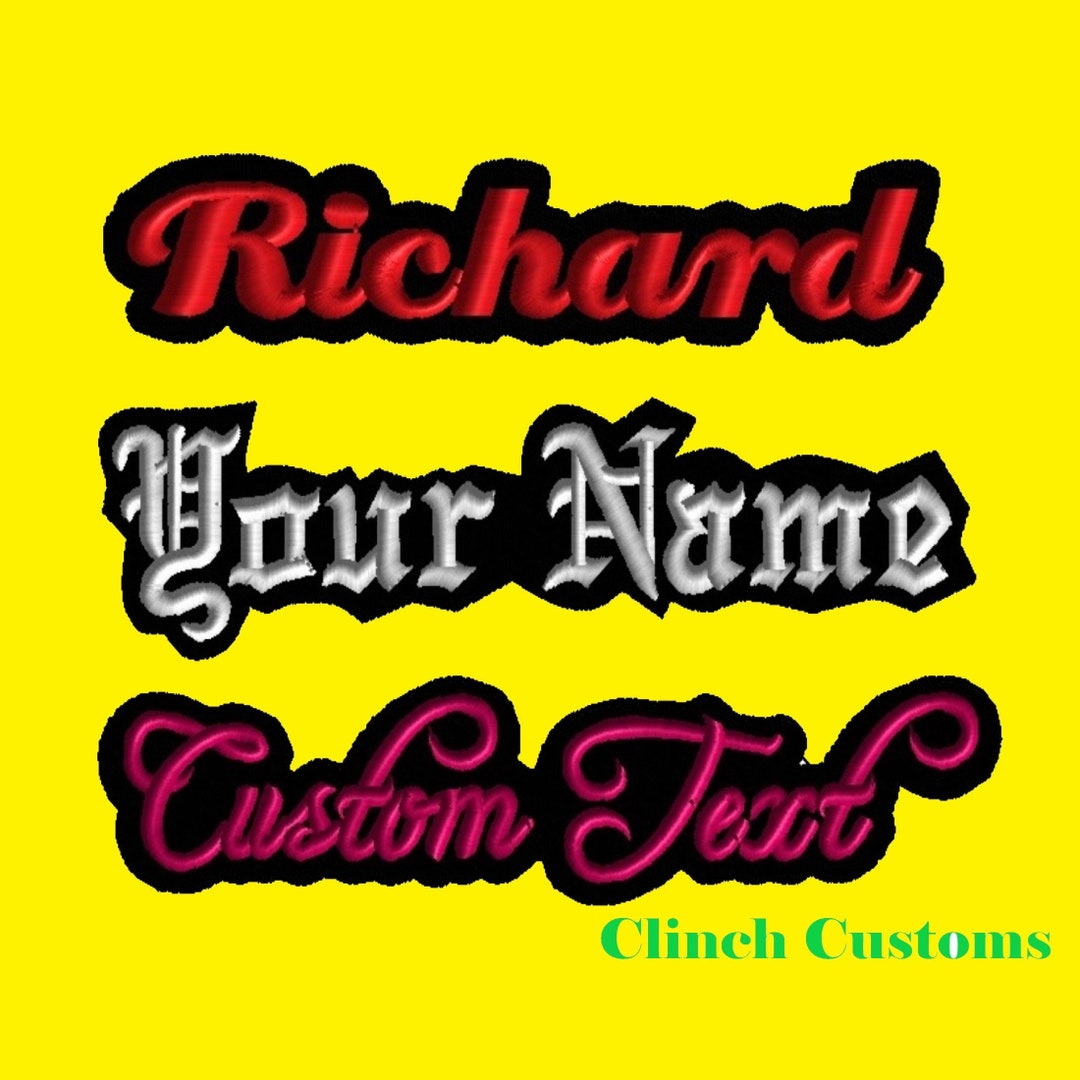 5 17 Iron on Name Patches for Jackets Embroidered Large Back Patches