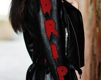 Bloody Dripping Goth Letters - Iron on Letter Patches