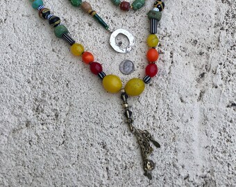 J 78 African Trade Bead Necklace