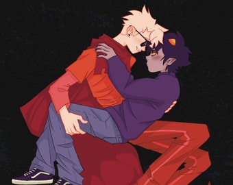 Homestuck Davekat アート プリント |デイブ・ストライダー、カールカット・ヴァンタス