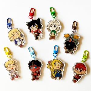 Dungeon Meshi Epoxy Acrylic Keychain Charm: Double Sided, 3 Inch