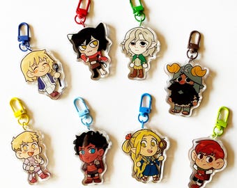 Dungeon Meshi Epoxy Acrylic Keychain Charm: Double Sided, 3 Inch