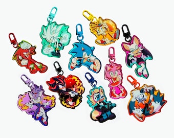 Sonic the Hedgehog Keychains | Sonic, Shadow, Silver, Blaze, Rouge, Tangle, Whisper, Knuckles, Tails, & Amy