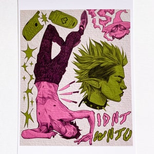 Impressão de arte original IDNTWNTU | Tamanho do cartão postal 4 x 6 pol.