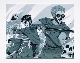 Impresión artística de Gideon el Noveno / Gideon Nav, Harrowhark Nonagesimus, Griddlehark, La Tumba Cerrada