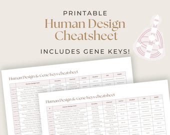 Human Design & Gene Keys Cheatsheet: Printable Reference (PDF Download)