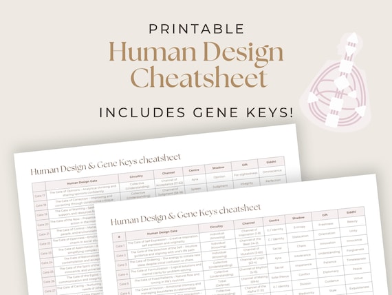 Human Design & Gene Keys Cheatsheet: Printable Reference (PDF Download)