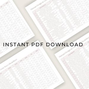 May include: Four printable PDF pages with the text "Human Design & Gene Keys Workbook" and "Human Design & Gene Keys" at the top of each page. The pages are filled with a grid of text.