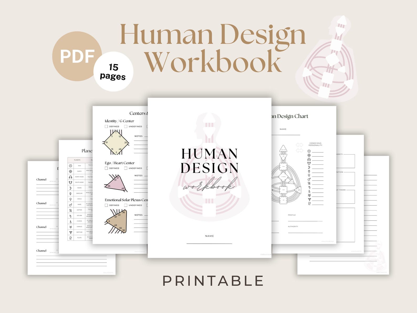 Human Design Workbook: Bodygraph Templates, Self-study (PDF) - Etsy