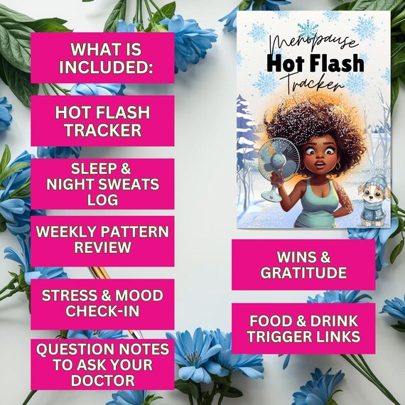 Menopause Hot Flash Tracker Printable | Perimenopause Symptom Log | Night Sweats Tracker | Menopause Journal | Women’s Health Planner