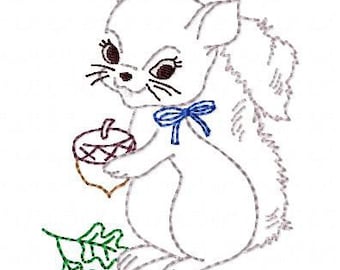 Baby Squirrel Machine Embroidery Design 4x4