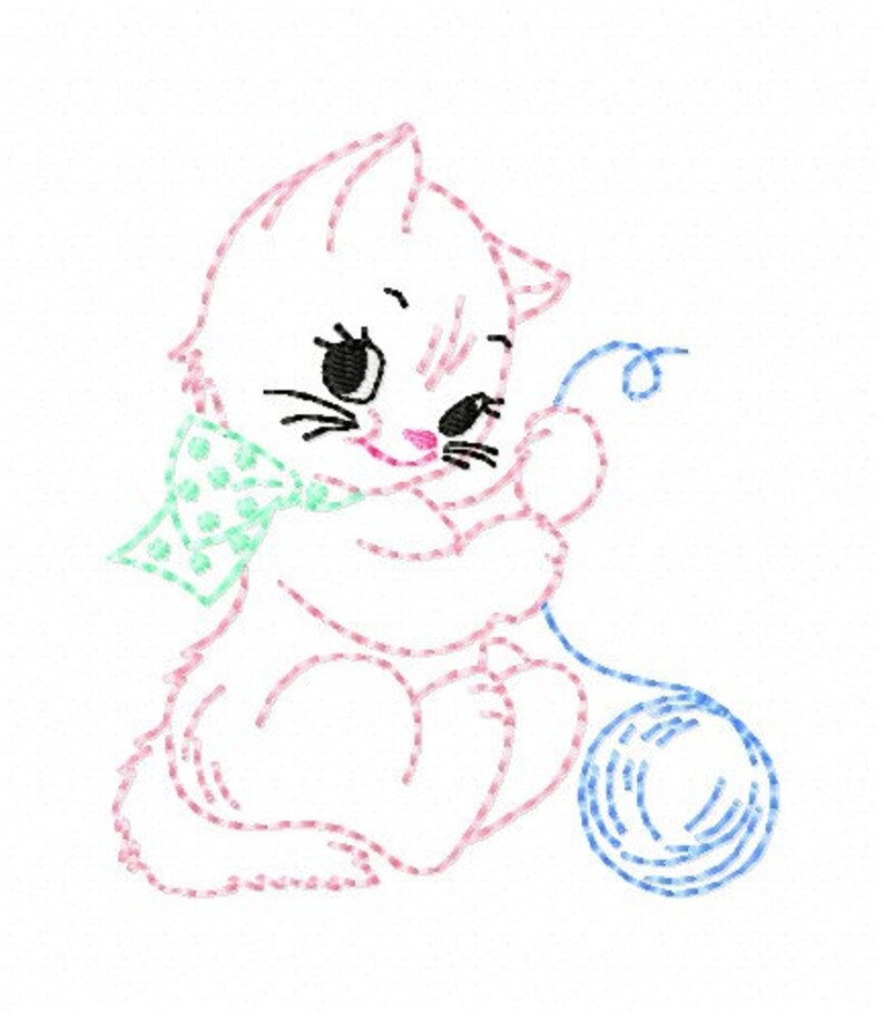Baby kitten machine embroidery design 4x4  etsy Baby kitten machine embroidery design 4x4  etsy