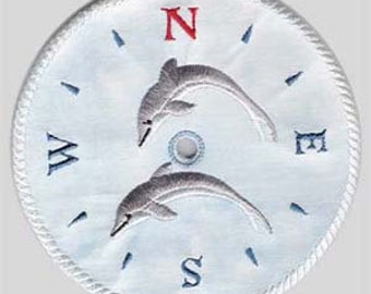 Dolphin CD Clock Machine Embroidery Designs