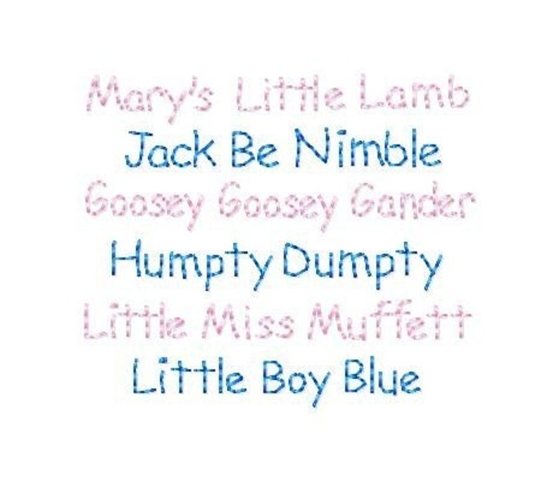 NURSERY RHYMES SET 1 Machine Embroidery Designs Etsy