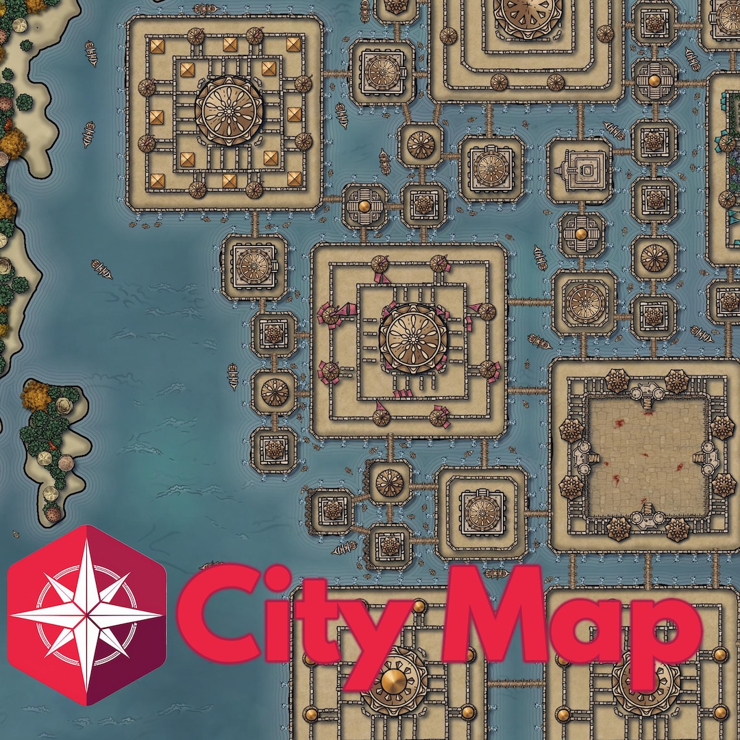 Mapa de la ciudad de Vivec - Mapa de rol inspirado en Morrowind - Mapa ...