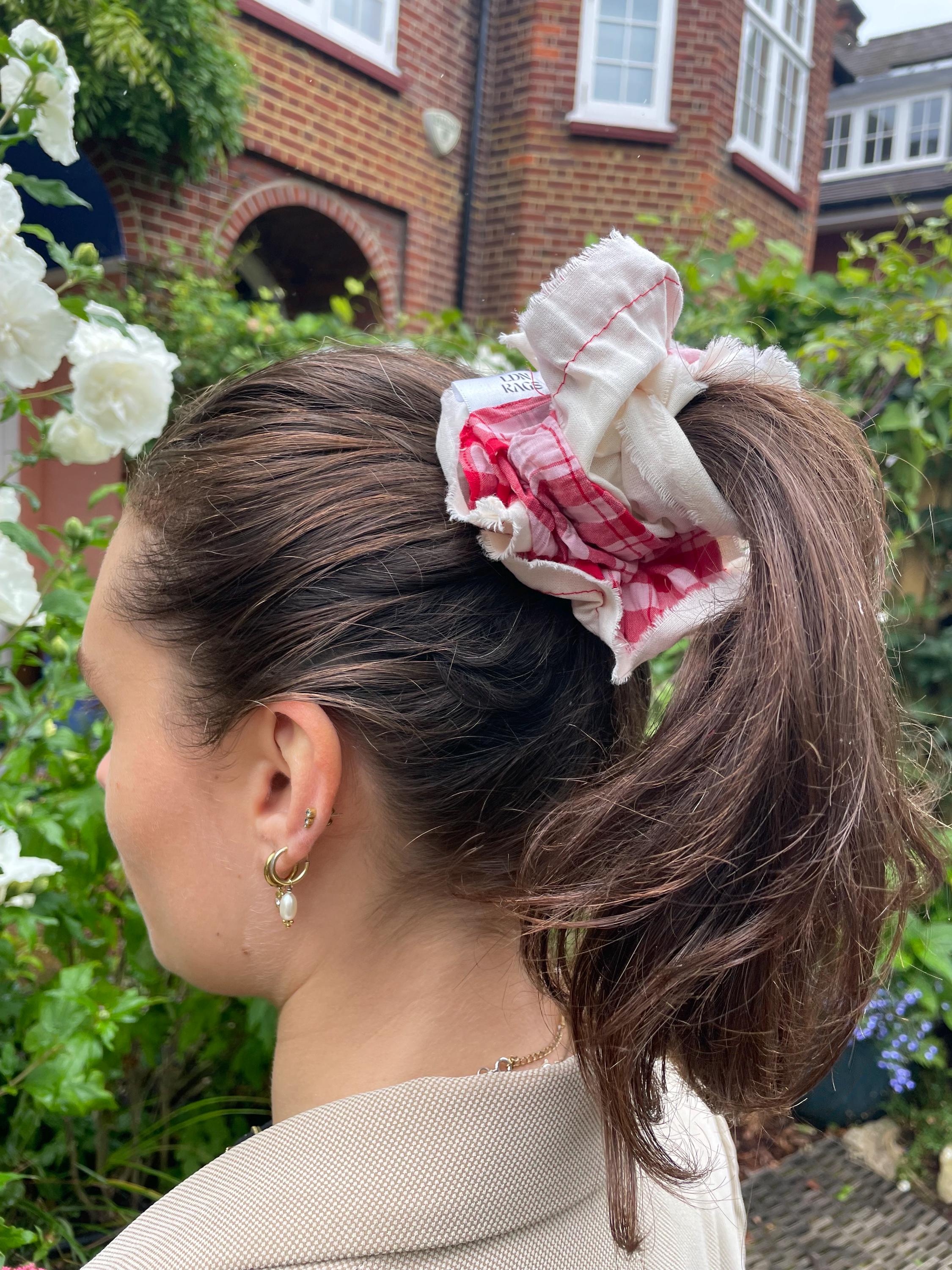 Gingham Red Ruched Scrunchie by LDNRags - Eton Mess
