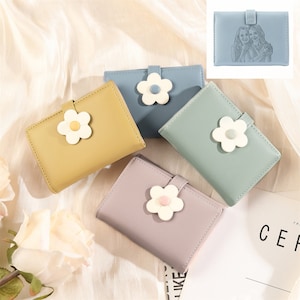 Benutzerdefinierte Foto Leder Brieftasche für Frauen, Mini Brieftasche, personalisierte Frauen Brieftasche, Geschenke für Mutter, Muttertagsgeschenke, Geburtstagsgeschenk für Sie