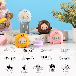 Personalized Clothing Name Stamp for School Children,School Uniform Name Stamp with Free Ink,Fabric Stamp,Clothing Marker,Textile Stamp