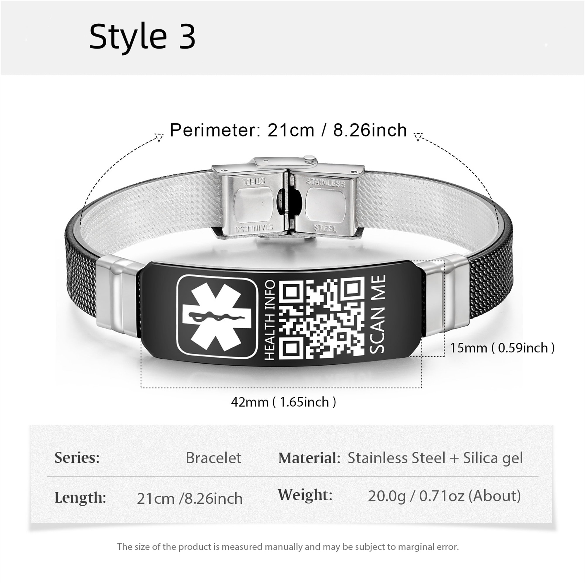 Personalized QR Code Medical Alert Bracelet,woven Rope Extendable ...