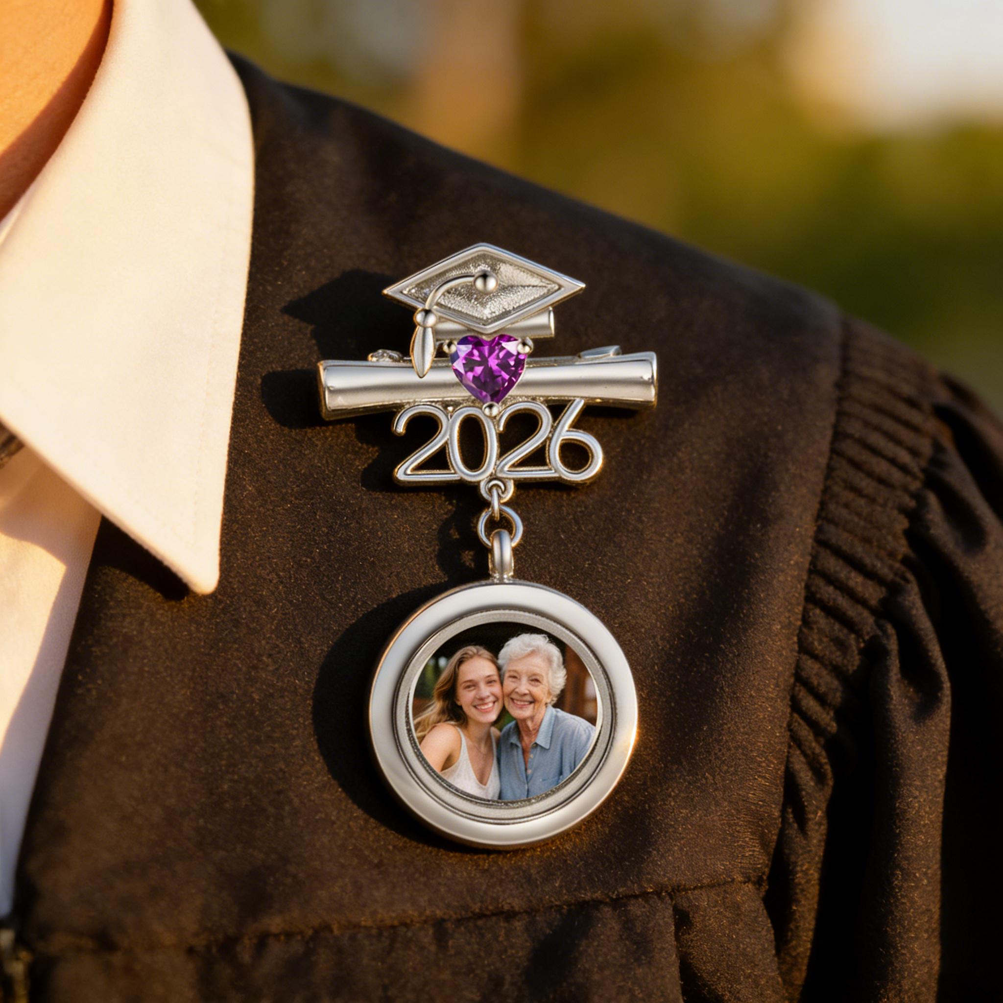 Graduation Brooches Graduation Walking Beside You Every Step Brooch 2026,custom Photo Pin ...