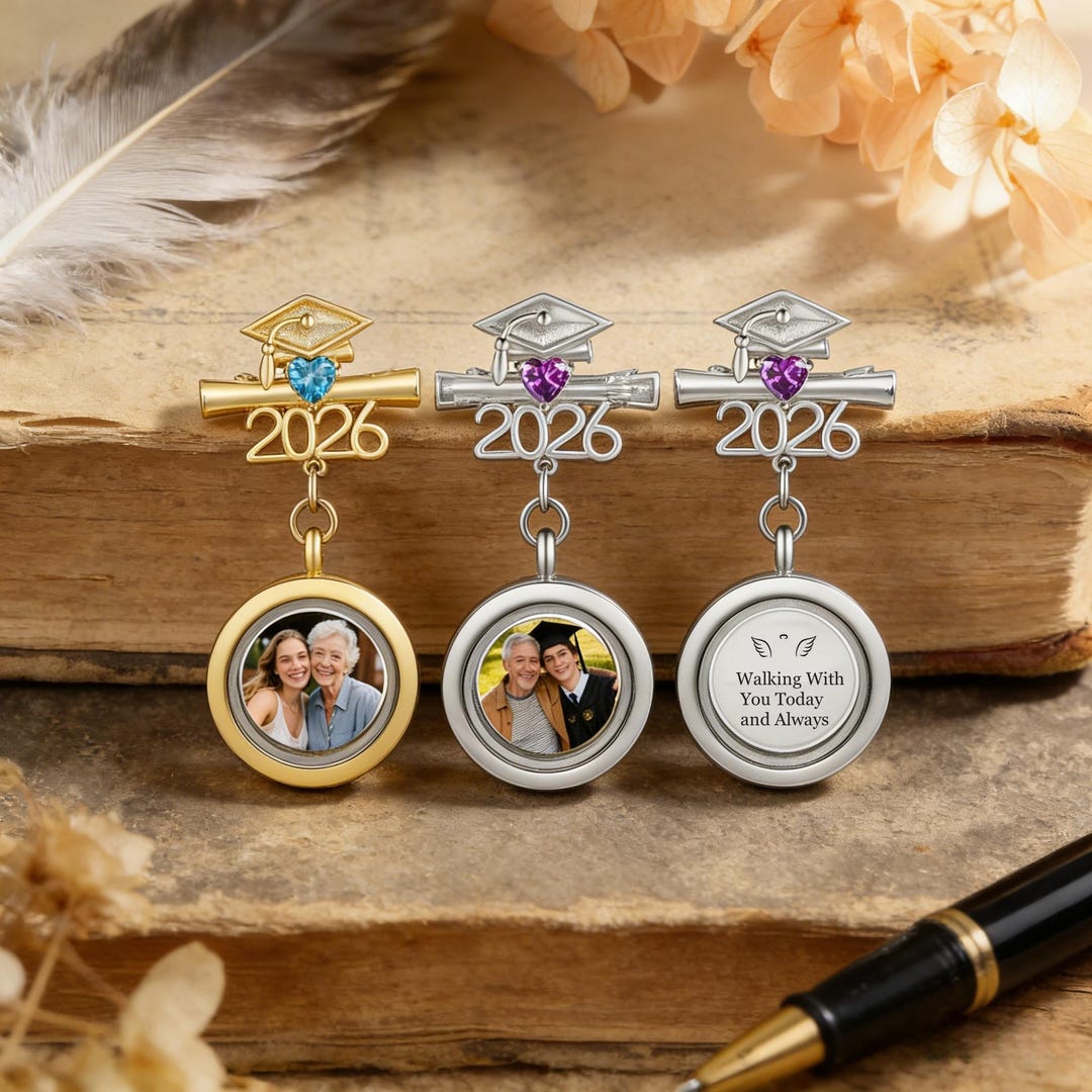 Graduation Brooches Graduation Walking Beside You Every Step Brooch 2026,custom Photo Pin ...