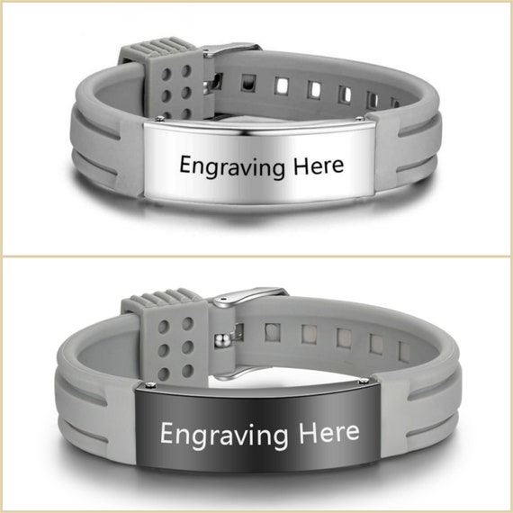 Bracciale Medico Personalizzato Braccialetto In Silicone Personalizzabile Per Avviso Medico - Regolabile, Per Adulti E Bambini Braccialetti In Silicone Da Stampare
