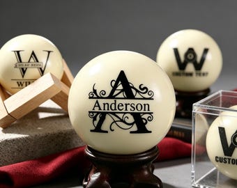 Palla da biliardo personalizzata con scatola portaoggetti, palla da biliardo incisa, il miglior regalo per papà, marito, amante del biliardo, regalo per la festa del papà, regalo per i testimoni dello sposo