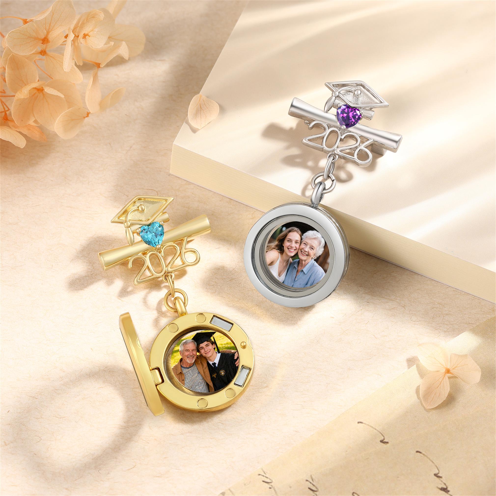 Graduation Brooches Graduation Photo Brooch 2026,custom Picture Pin With Birthstone ...
