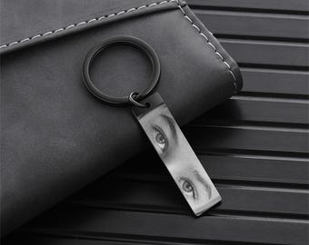 Portachiavi personalizzato con occhio umano, portachiavi "Ti vedo", regalo personalizzato con foto degli occhi, portachiavi personalizzato per lui, regalo gioiello con occhi, regali per fidanzato, tesoro