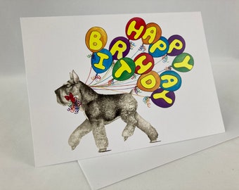 Schnauzer Happy Birthday Card