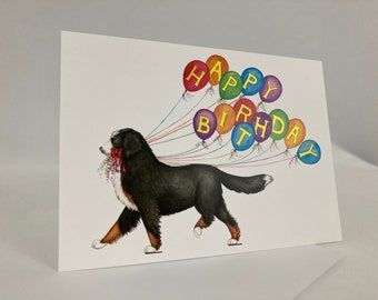 Bernese Mountain Dog Happy Birthday Card