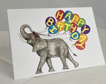 Elephant Happy Birthday Card