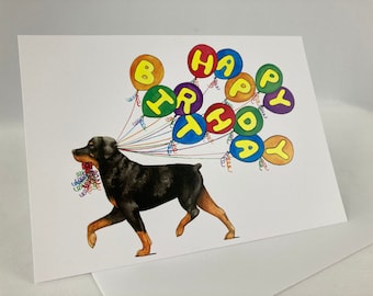 Tarjeta de feliz cumpleaños Rottweiler