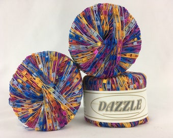Dazzle Ladder Yarn - dark blue, light blue, yellow, pink