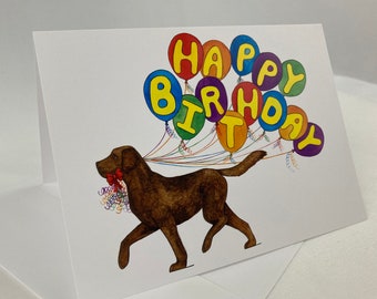 Chocolate Labrador Retriever Happy Birthday Card