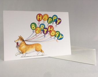 Corgi Happy Birthday Card