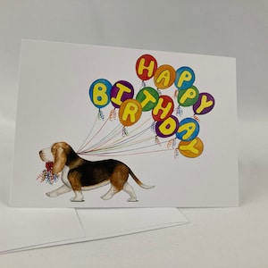 Basset Hound Happy Birthday Card