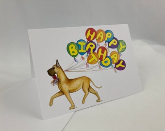 Great Dane Happy Birthday Card