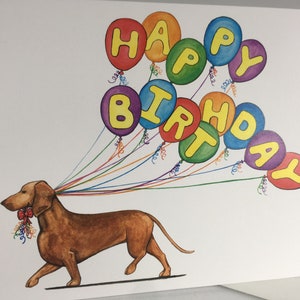 Carte Joyeux anniversaire teckel