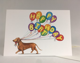 Dachshund Happy Birthday Card