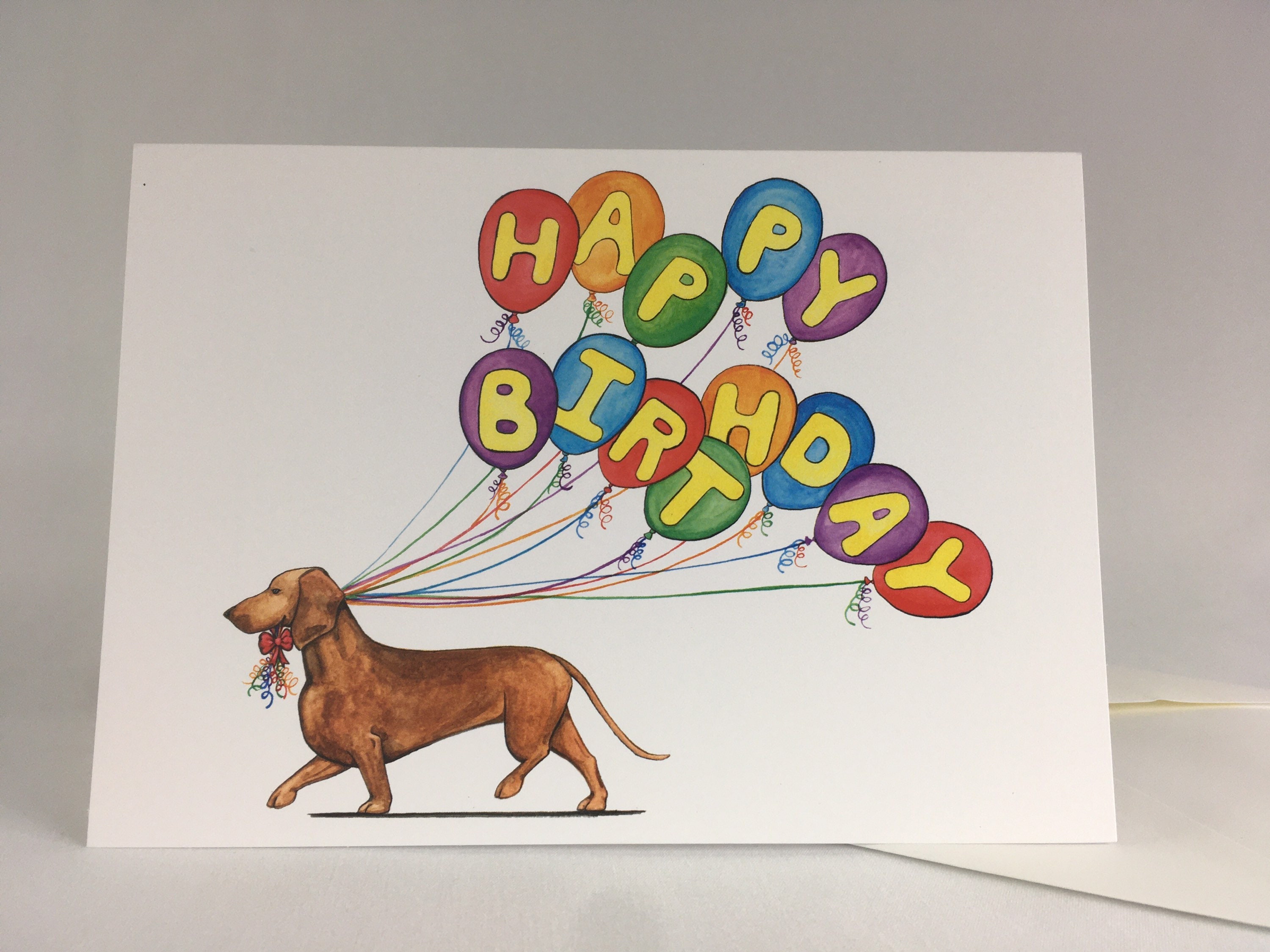 Dachshund Happy Birthday Card - Etsy
