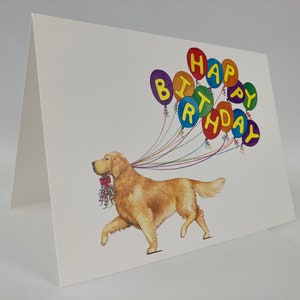Carte Joyeux anniversaire Golden Retriever