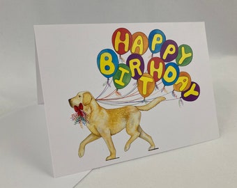 Yellow Labrador Retriever Happy Birthday Card