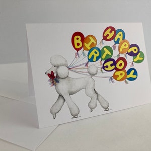 White Poodle Happy Birthday Card image 2