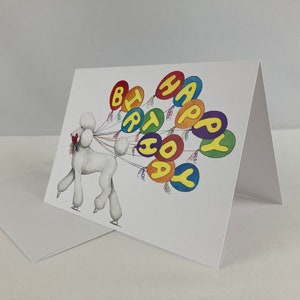 White Poodle Happy Birthday Card image 3
