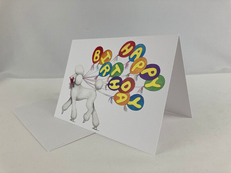 White Poodle Happy Birthday Card image 3