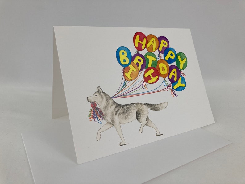 Siberian Husky Happy Birthday Card image 4